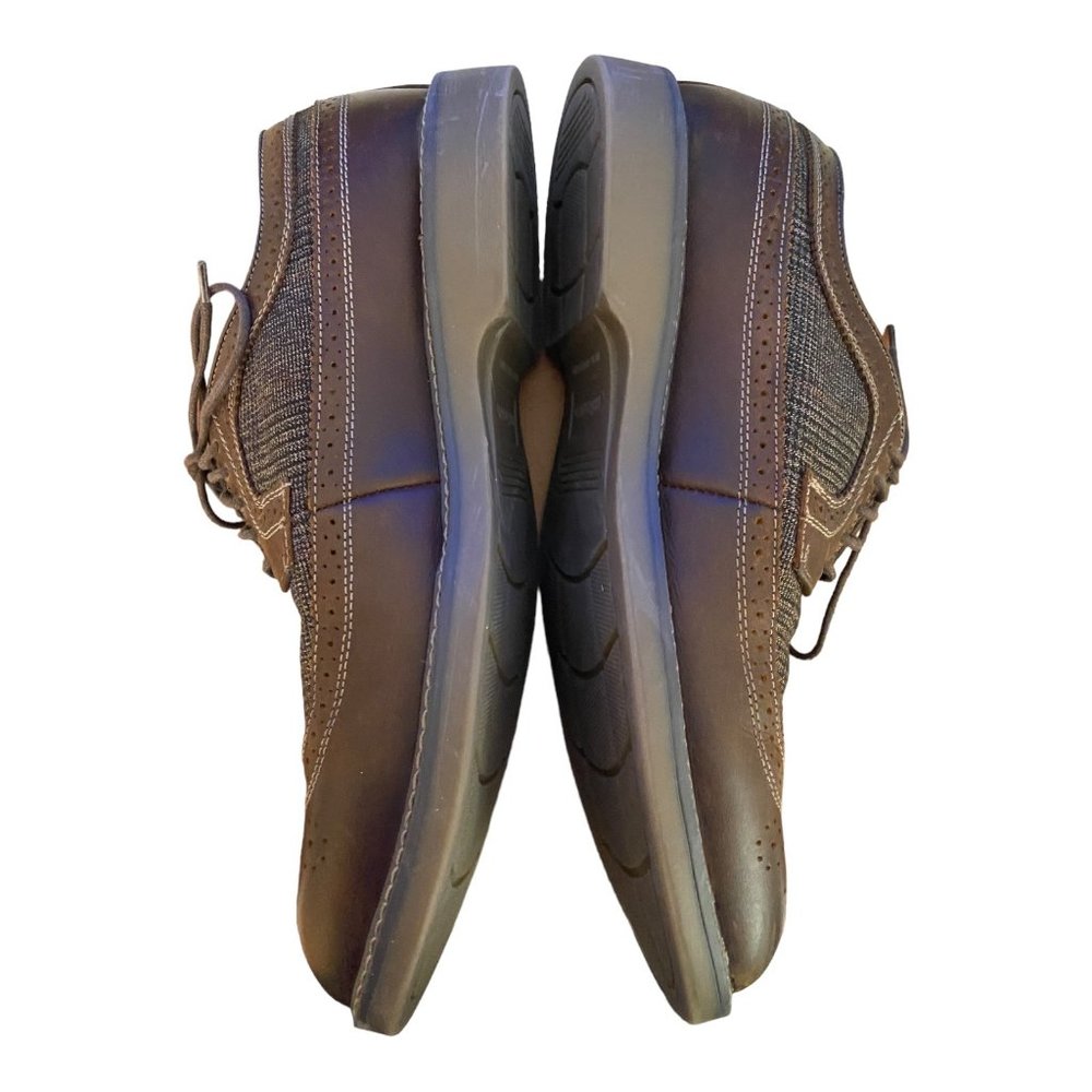 GH Bass Shoes Men 13M Brown Leather & Tweed Pasadena Wingtip Longwing Brogue - Picture 6 of 16